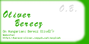 oliver berecz business card